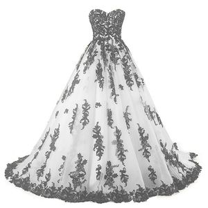 Plus size black and white wedding dress